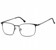 Okulary korekcyjne, oprawki, szkła - Sunoptic Oprawki korekcyjne zerówki okulary męskie prostokątne 894C czarne - miniaturka - grafika 1