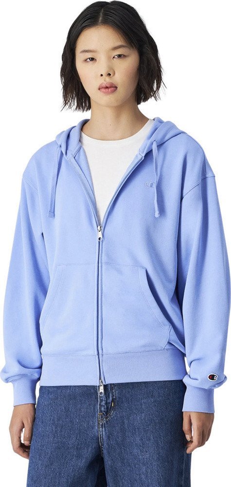 Bluza damska Champion Full Zip Hoodie Sweatshirt błękitna 117787 BS186 S