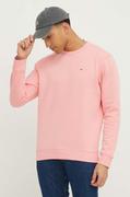 Bluzy męskie - Tommy Jeans bluza męska kolor różowy melanżowa - miniaturka - grafika 1