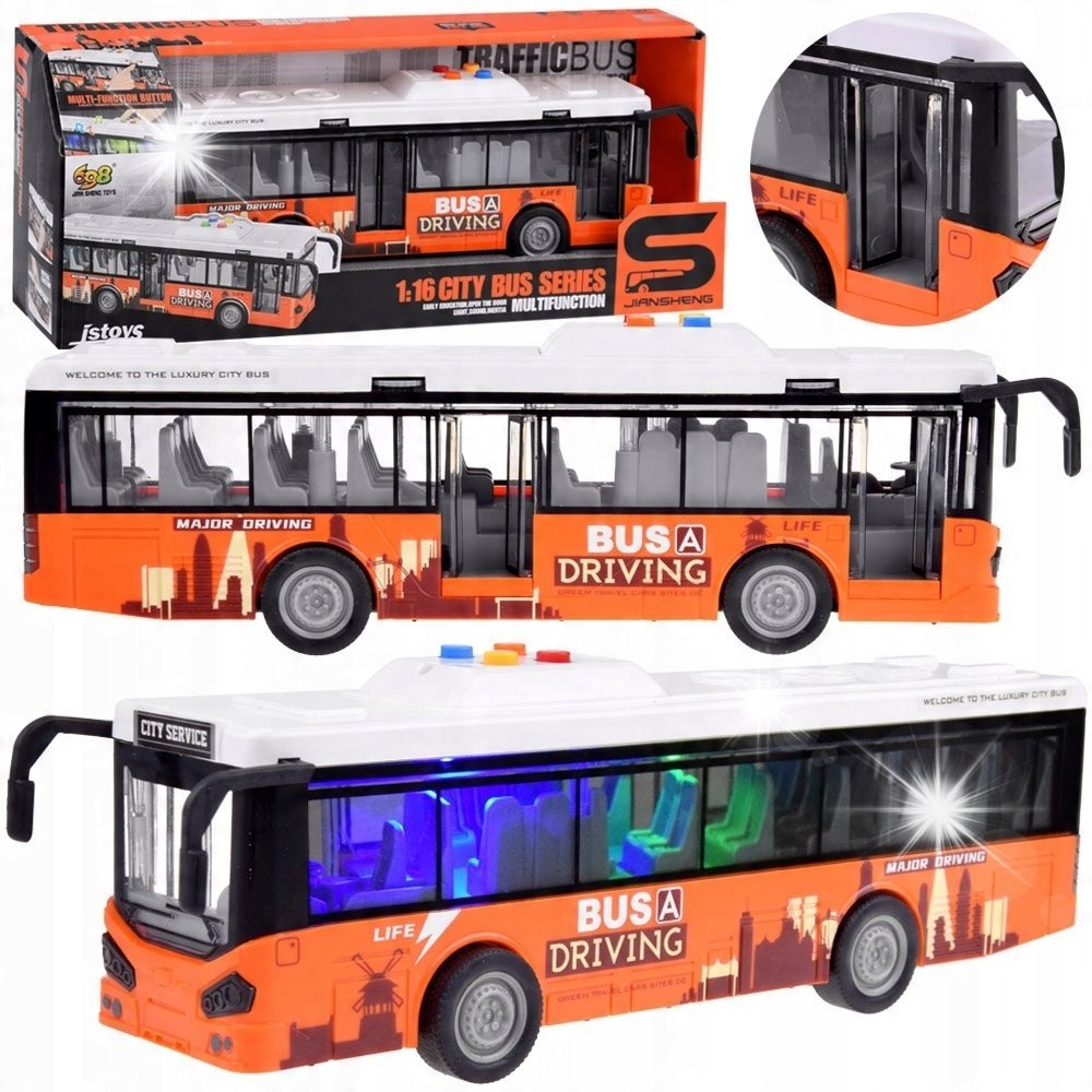 Duży autobus dźwięki światła otwierane drzwi 1:16 ZA4634