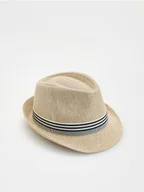 Czapki męskie - Reserved - Pleciony kapelusz - beżowy - miniaturka - grafika 1