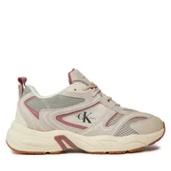 Sneakersy damskie - Sneakersy Calvin Klein Jeans Retro Tennis Su-Mesh Wn YW0YW00891 Beżowy - miniaturka - grafika 1