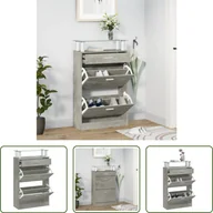 Szafki na buty - The Living Store Szafka na buty betonowa szara 63x24x104 cm materiał drewnopochodny - miniaturka - grafika 1