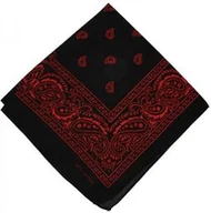 Apaszki i szaliki damskie - Chustka bawełniana chusta bandamka dzieci dorośli czarna z CZERWONYM - miniaturka - grafika 1