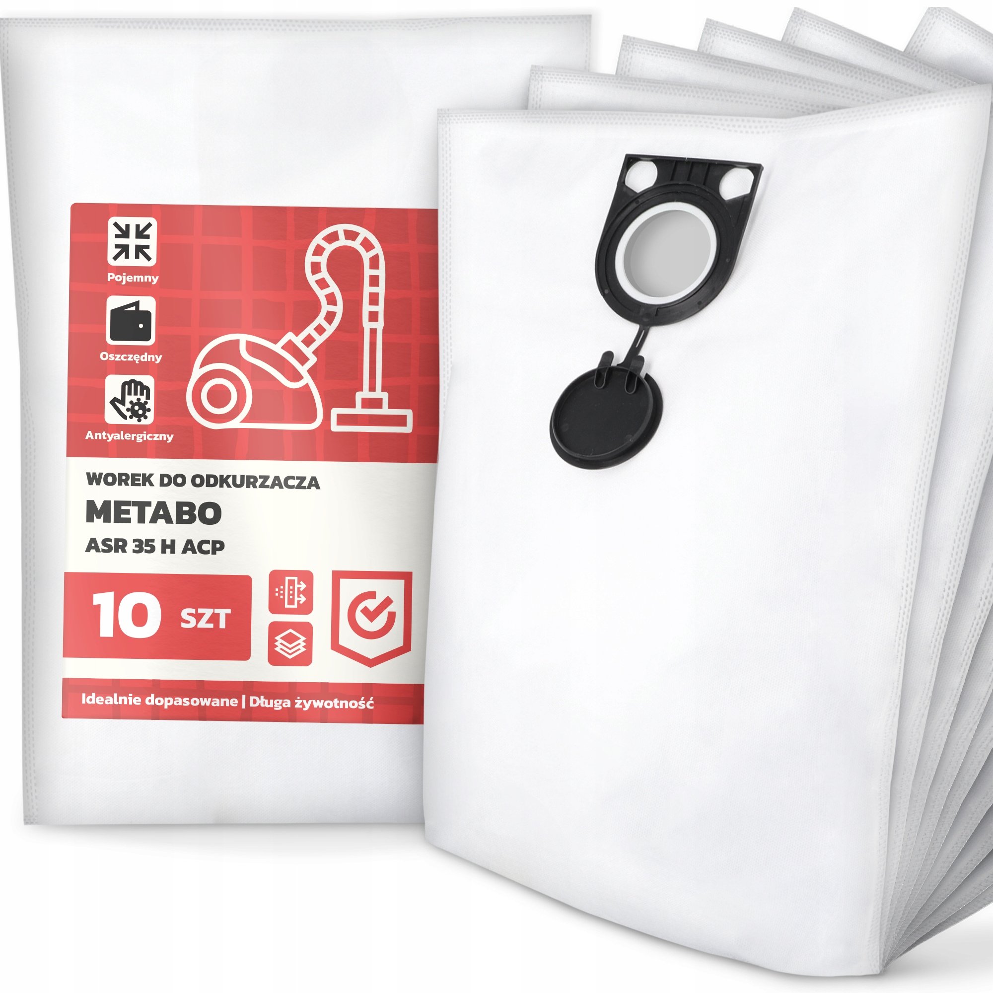 10x Worek do Odkurzacza Metabo Asr 35 H Acp Syntetyczny Tekstylny Worki G9