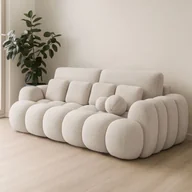 Sofy i kanapy - Sofa z Funkcją Spania COTONN Rozkładana Jasnobeżowa Nowoczesna - miniaturka - grafika 1