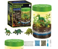 Mały naukowiec - ZESTAW KREATYWNY DINOZAUR TERRARIUM LAMPKA LED PIASEK ROSLINY NAKLEJKI - miniaturka - grafika 1