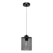 Lampy sufitowe - Britop Loftowa LAMPA wisząca ZEFIR 111870104 skandynawska OPRAWA szklany zwis przydymiony czarny - miniaturka - grafika 1