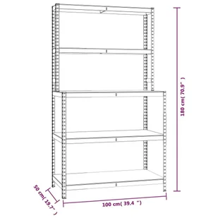 Stół roboczy z półkami antracyt stal i materiał drewnopochodny - Szafy i regały magazynowe - miniaturka - grafika 10