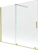 Parawany nawannowe - Mexen Velar parawan nawannowy 2-skrzydłowy przesuwny 180 x 150 cm, transparent, złoty szczotkowany - 896-180-000-01-55 - miniaturka - grafika 1