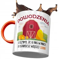 Kubki - Kubek Pomarańczowy Powitanie Przywitanie w Pracy z Nadrukiem ze Zdjęciem + Opakowanie na prezent (wzór 02) - miniaturka - grafika 1