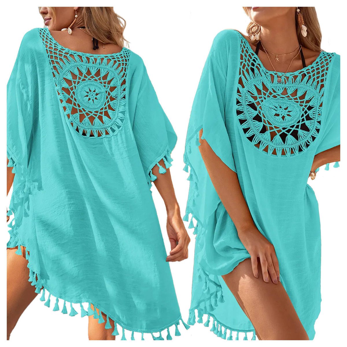 Pareo plażowe sukienka tunika boho frędzle