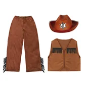 Dresy i komplety dla chłopców - ZESTAW KOWBOJ BRĄZOWY 116-128 3el - miniaturka - grafika 1