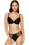 Biustonosze - Biustonosz push-up czarny koronkowy Black, Kolor czarny, Rozmiar 70A, Gorteks - Intymna - miniaturka - grafika 1