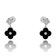 Kolczyki - Srebrne kolczyki koniczyna marokańska sztyfty pr. 925 - miniaturka - grafika 1