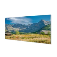 Tablice i flipcharty - Panel szklany foto grafika Góry pola domki 120x60 - miniaturka - grafika 1