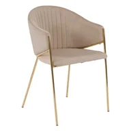 Krzesła - Krzesło Glamour DC-890-1 ciemny beż #7 welur złote nogi - miniaturka - grafika 1