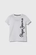Koszulki dla chłopców - Pepe Jeans t-shirt bawełniany dziecięcy WALDO kolor biały z nadrukiem - miniaturka - grafika 1