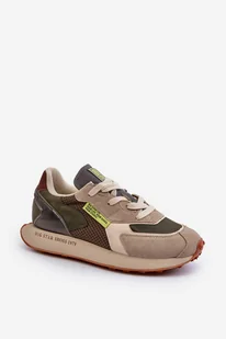 Buty Sportowe Sneakersy Męskie Memory Foam System Big Star NN174345 Khaki-42 - Sneakersy męskie - miniaturka - grafika 1
