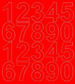Pasmanteria - Cyfry samoprzylepne 5 cm czerwony matowy - miniaturka - grafika 1