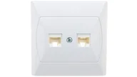 Gniazdka elektryczne - Ospel Gniazdo komputerowe podwójne. kat. 5e FOREX Akcent BIAŁY GPK-2A/F/00 - miniaturka - grafika 1