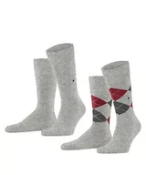 Skarpetki damskie - Burlington Mężczyźni Skarpety Everyday Mix 2-Pack M SO Bawełna z wzorem 2 Pak, Szary (Lt. Heather 3223), 40-46 - miniaturka - grafika 1