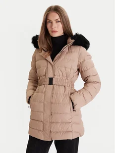 Geox Płaszcz zimowy Catria W5626G T3152 F5228 Beżowy Slim Fit - Płaszcze damskie - miniaturka - grafika 1