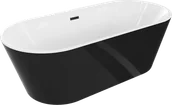 Wanny - Mexen Luna wanna wolnostojąca 180 x 80 cm, biała/czarna, przelew czarny - 52031808075-70 - miniaturka - grafika 1