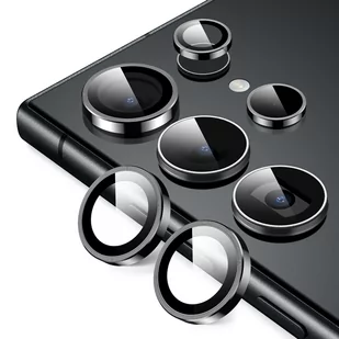 Crong Lens Ring - Szkło hartowane na obiektyw aparatu Samsung Galaxy S24 Ultra (czarny) - Pozostałe akcesoria do telefonów - miniaturka - grafika 2