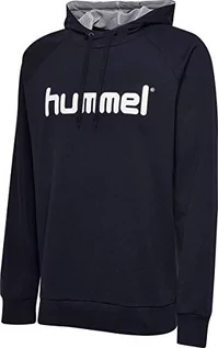 Bluzy męskie - Hummel Hmlgo Cotton męska bluza z kapturem, z logo, niebieski, 3xl - grafika 1