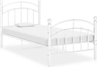 Łóżka - vidaXL Rama łóżka, biała, metalowa, 100 x 200 cm - miniaturka - grafika 1