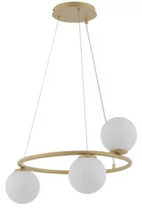 Sigma złota lampa sufitowa nad stół 33380 GAMA KOŁO 3 elegancki żyrandol do jadalni szklane kule 33380 - Lampy sufitowe - miniaturka - grafika 1