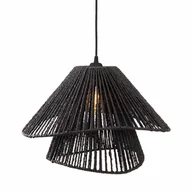 Lampy sufitowe - Zwisająca lampa boho Amalfi P0580 Maxlight sznurek japandi czarna - miniaturka - grafika 1