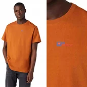 Koszulki męskie - Wrangler GRAPHIC TEE Leather Brown RUDA BAWEŁNIANA KOSZULKA T-SHIRT LOGO M - miniaturka - grafika 1