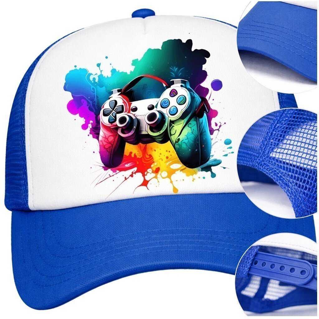 Czapka Z Daszkiem Gaming Dla Gracza Niebieska Bejsbolówka Dla Dziecka