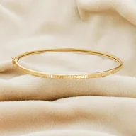 Bransoletki - Złota bransoletka sztywna bangl wzór grecki pr. 585 - miniaturka - grafika 1