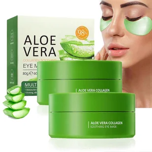 Frusde Aloe Vera Kolagenowa maska pod oczy, maska na oczy Żelowa opaska na oczy przeciw cieniom pod oczami z nawilżającym działaniem przeciwstarzen... - Akcesoria do bielizny - miniaturka - grafika 1