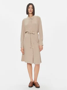 Tommy Hilfiger Sukienka koszulowa WW0WW40563 Beżowy Regular Fit - Sukienki - miniaturka - grafika 1