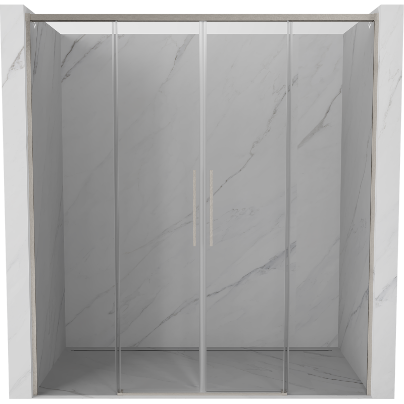 Mexen Rox drzwi prysznicowe rozsuwane 200 cm, transparent, nikiel szczotkowany - 8C2-200-002-97-00