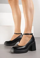 Czółenka - Czarne Eleganckie Czółenka na Platformie i Słupku Jesivia - miniaturka - grafika 1