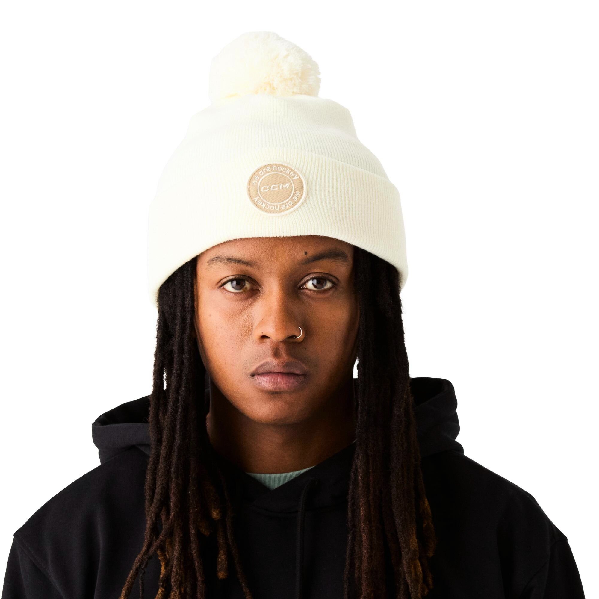 Czapka CCM We Are Hockey Pom Knit Egret