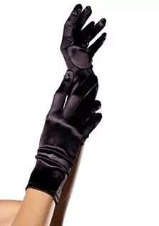 Rękawiczki - LEG AVENUE Leg Avenue Wrist Length rękawiczki satynowe, czarne, jeden rozmiar - grafika 1