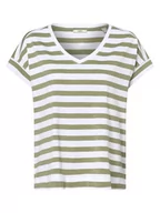Koszulki i topy damskie - Esprit Casual - T-shirt damski, zielony|biały - miniaturka - grafika 1