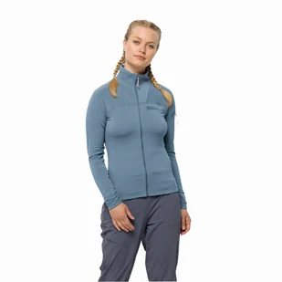Damska bluza polarowa Jack Wolfskin PRELIGHT FZ W elemental blue - XS - Kurtki damskie - miniaturka - grafika 1