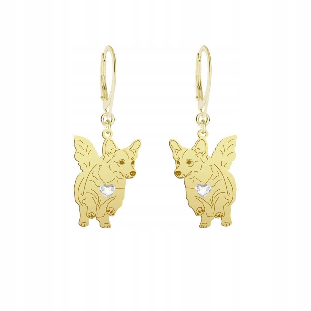 Kolczyki Złote z Welsh Corgi Pembroke 925 Kobieta Biżuteria GRAWER GRATIS