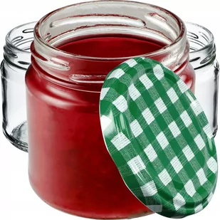 Słoiki na przetwory Lerma 200ml 100 szt. 66mm + wieczka zielona krata - Pojemniki kuchenne - miniaturka - grafika 1