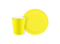 Dekoracje i nakrycia stołu na imprezę - Żółty zestaw papierowy - 24 szt. - miniaturka - grafika 1