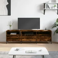 Szafki RTV - vidaXL Szafka pod TV, przydymiony dąb, 150x30x44,5 cm - miniaturka - grafika 1