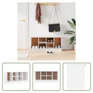 Szafki na buty - The Living Store Ławka na buty ALTA biała 100x35x45 cm lite drewno sosnowe - miniaturka - grafika 1