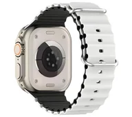 Akcesoria do zegarków - Beline Silicone Waves do Apple Watch 38/40/41mm Biało-czarny - miniaturka - grafika 1